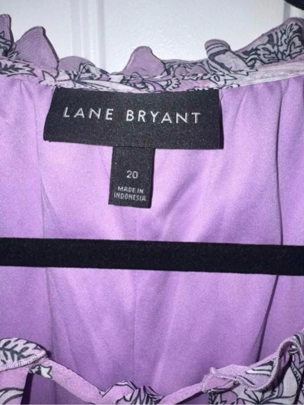 Lane Bryant Lavender Ruffled Neck Dress